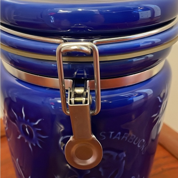 Like new! Lg Vintage Cobalt Blue Starbucks Mermaid Coffee Canister, Circa 1990’s - Picture 2 of 6